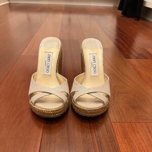 Jimmy Choo like new champagne wedge size 36